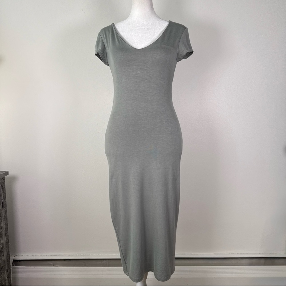 See You Monday Dress LA Bodycon Midi T-shirt Dress Size Medium Lined Stretch